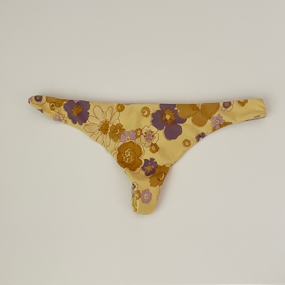 For Love & Lemons Cheeky Bikini Bottom Floral Thong Swim Brach Coastal